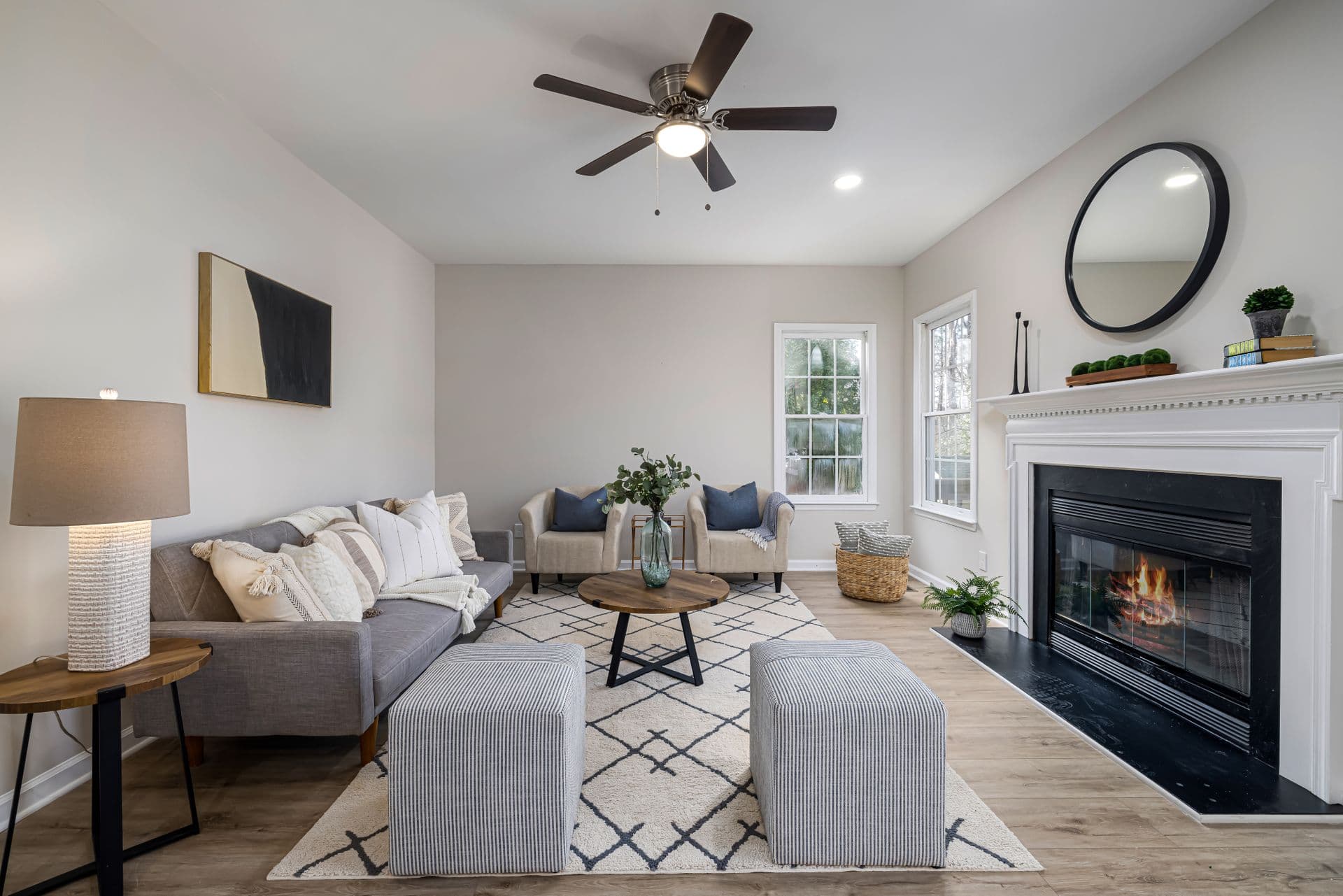 A well-staged modern living room ready for a showing